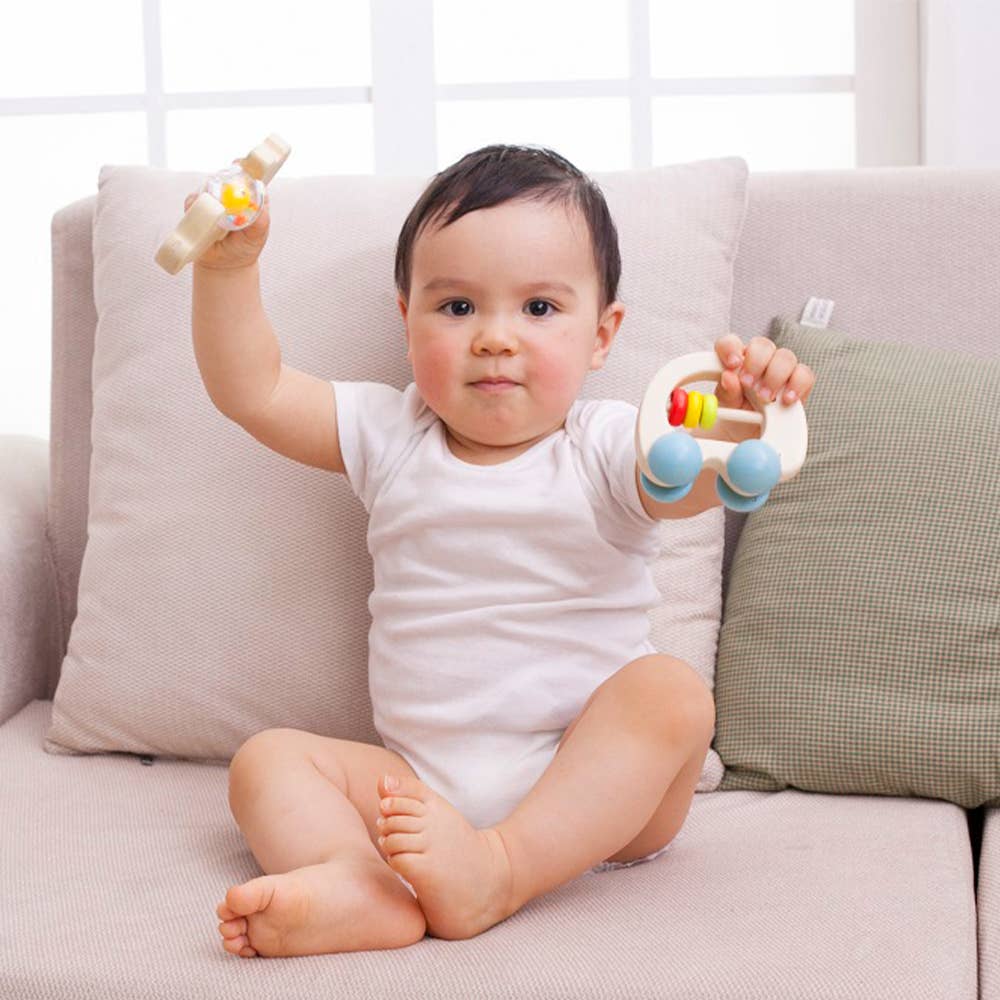 Classic World - Wooden Elephant Baby Rattles