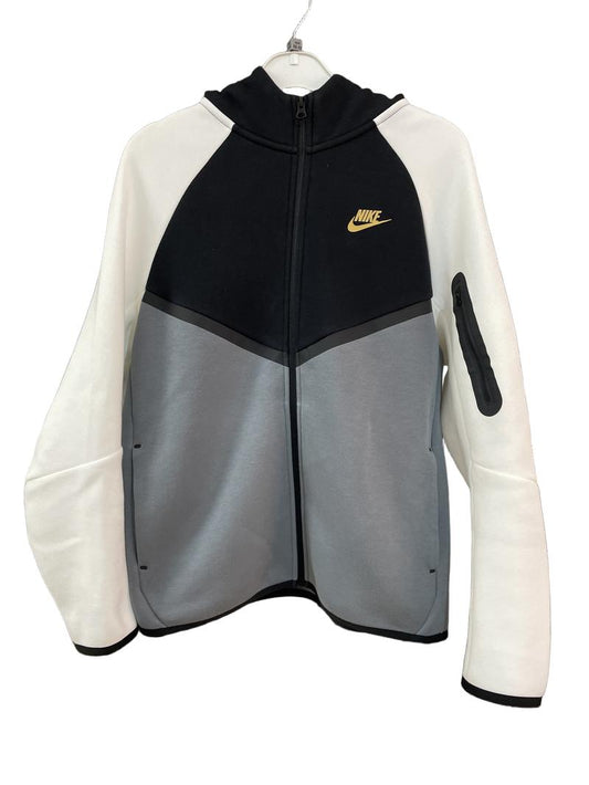 Preloved Nike - Black White Gray Colour Block Zip Hoodie (12-13y)
