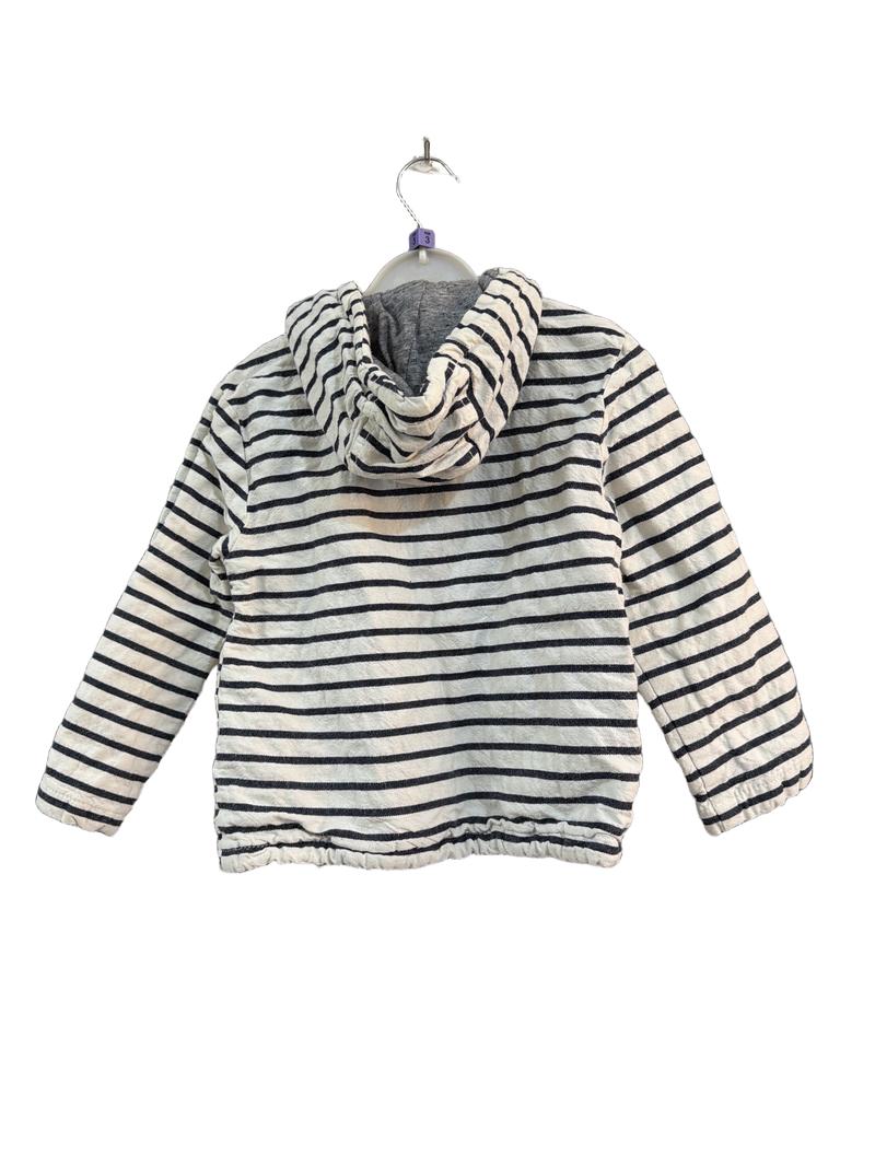 Preloved Zara - Navy White Zip Canvas Hoodie (3-4y)