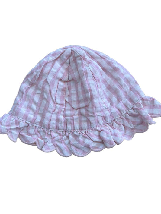 Preloved George - Pink White Gingham Sun Hat (6-9m)