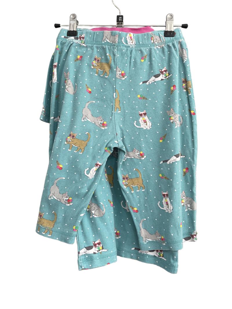 Preloved Mini Boden - Green Cat Ice Cream Pyjama Set (11-12y)
