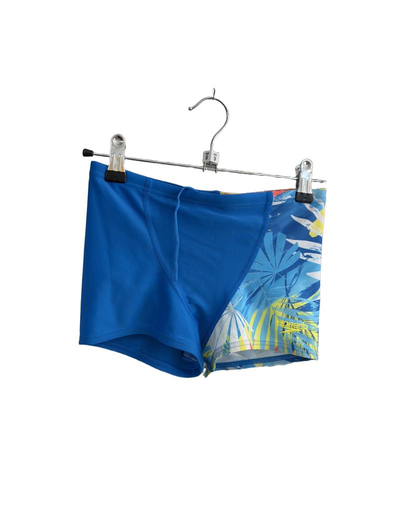 Preloved Speedo - Blue Tropical Leaf Swim Trunks Shorts (9-10y)