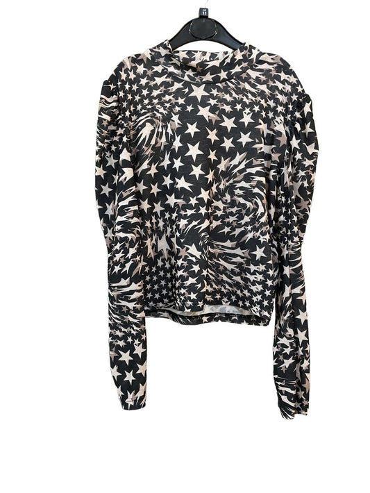 Preloved River Island - Black Beige Star Stretchy Top (11-12y)