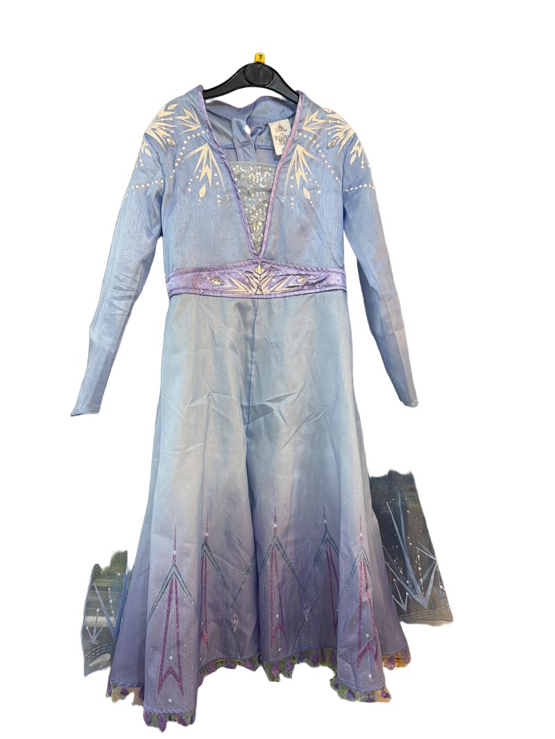 Preloved Disney - Blue Sequin Elsa Dress With Cape (7-8y)