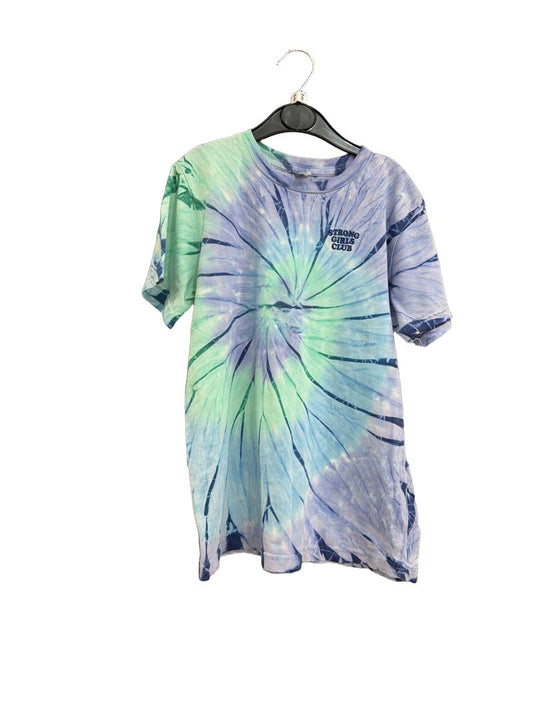 Preloved Earth Positive - Blue Green Tie Dye Strong Girls Club T Shirt (9-10y)