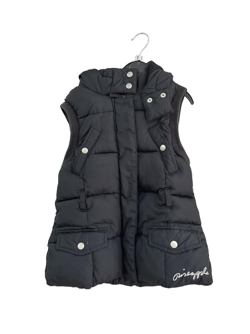 Preloved Debenhams - Black Fleece Lined Vest Gilet Hoodie (9-10y)