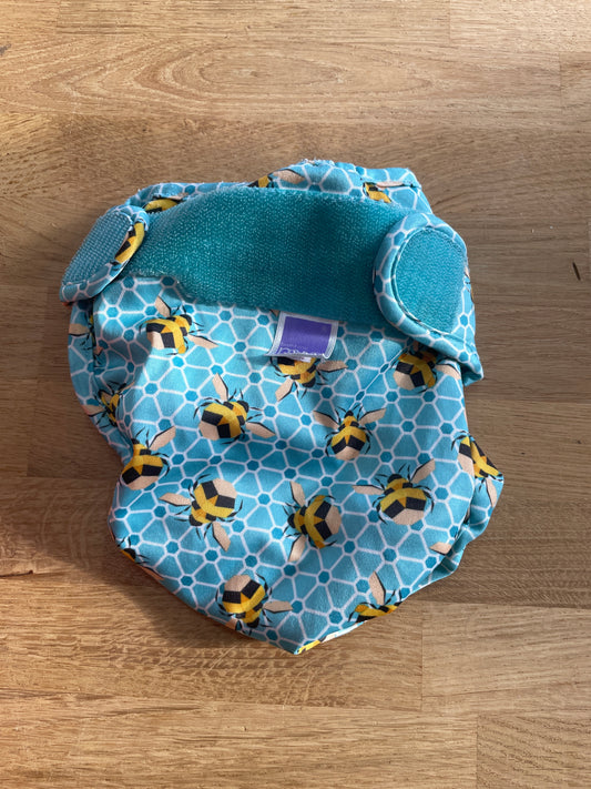 Preloved Bambino Mio - Nappies - Blue Bee Reusable Nappy Outer Shell, 9 Kg+