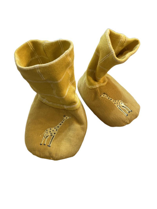 Preloved Toys - Yellow Corduroy Baby Booties - John Lewis (0-3m)
