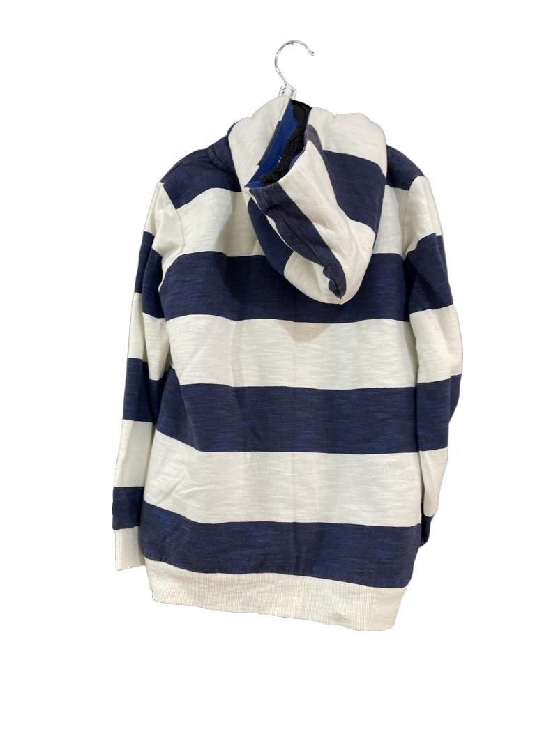 Preloved Joules - Blue White Stripe Fleece Hoodie (9-10y)
