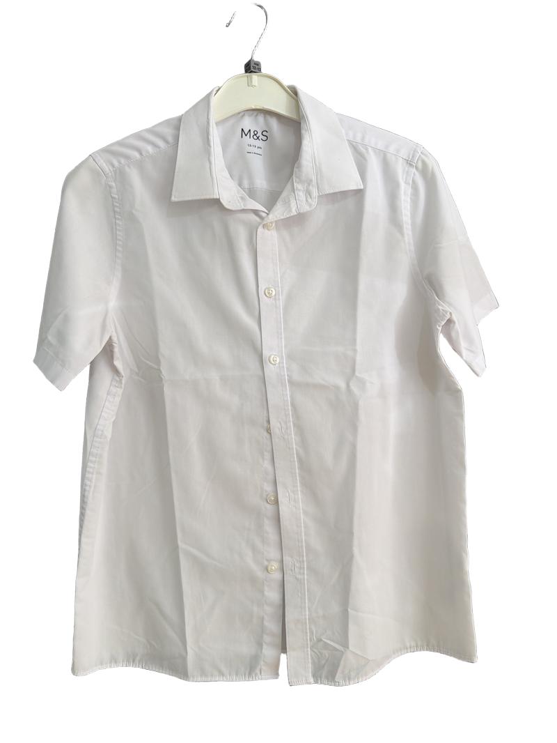 Preloved Marks & Spencer - White School Uniform Short-sleeved Shirt (12-13y)