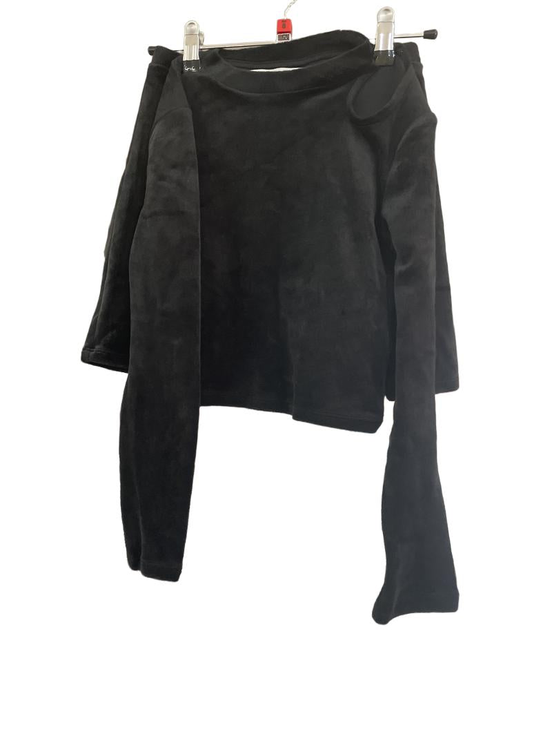 Preloved H&M - Black Velour Set Skirt And Long Sleeve Top. (Cut Out Detail Near Left Shoulder) (8-9y, 9-10y)
