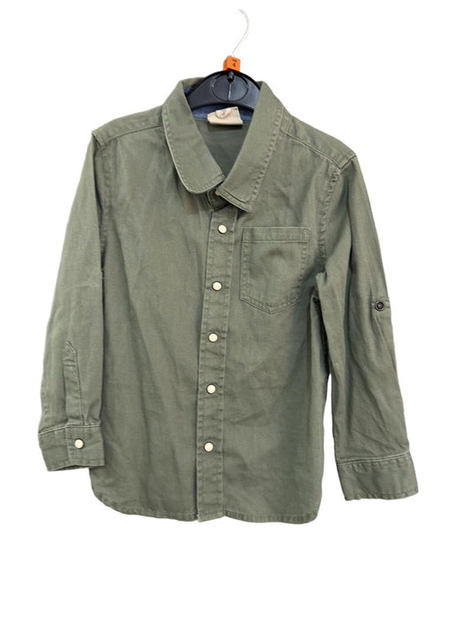 Preloved Cotton On Kids - Green Shirt With Adjustable Sleeve Length. (4-5y)