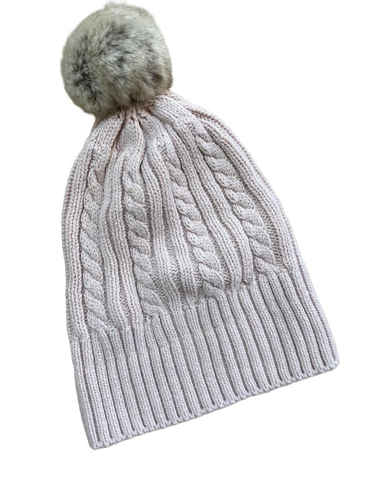 Preloved H&M - Pink Pom Pom Beanie (6-12m)