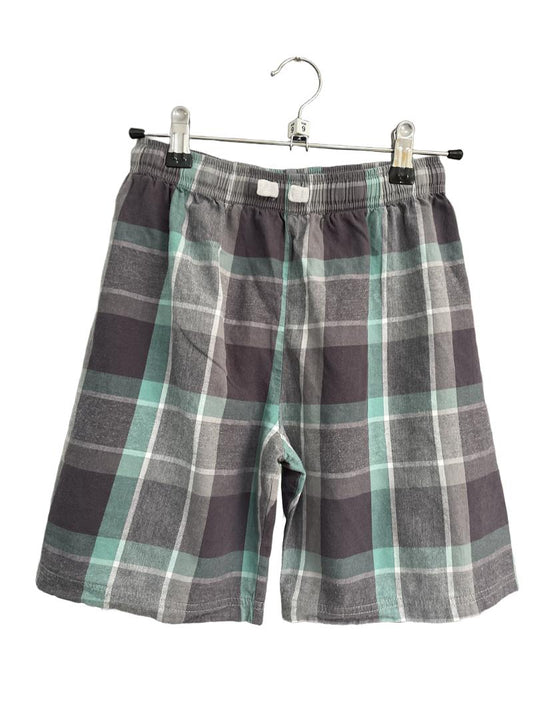 Preloved Marks & Spencer - Grey Green Check Pyjama Shorts (9-10y)