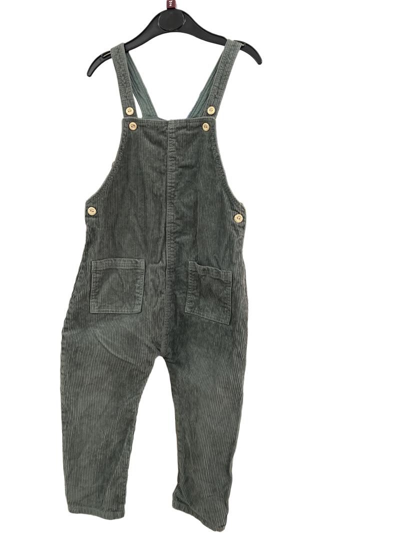 Preloved H&M - Olive Green Corduroy Dungarees (2-3y)