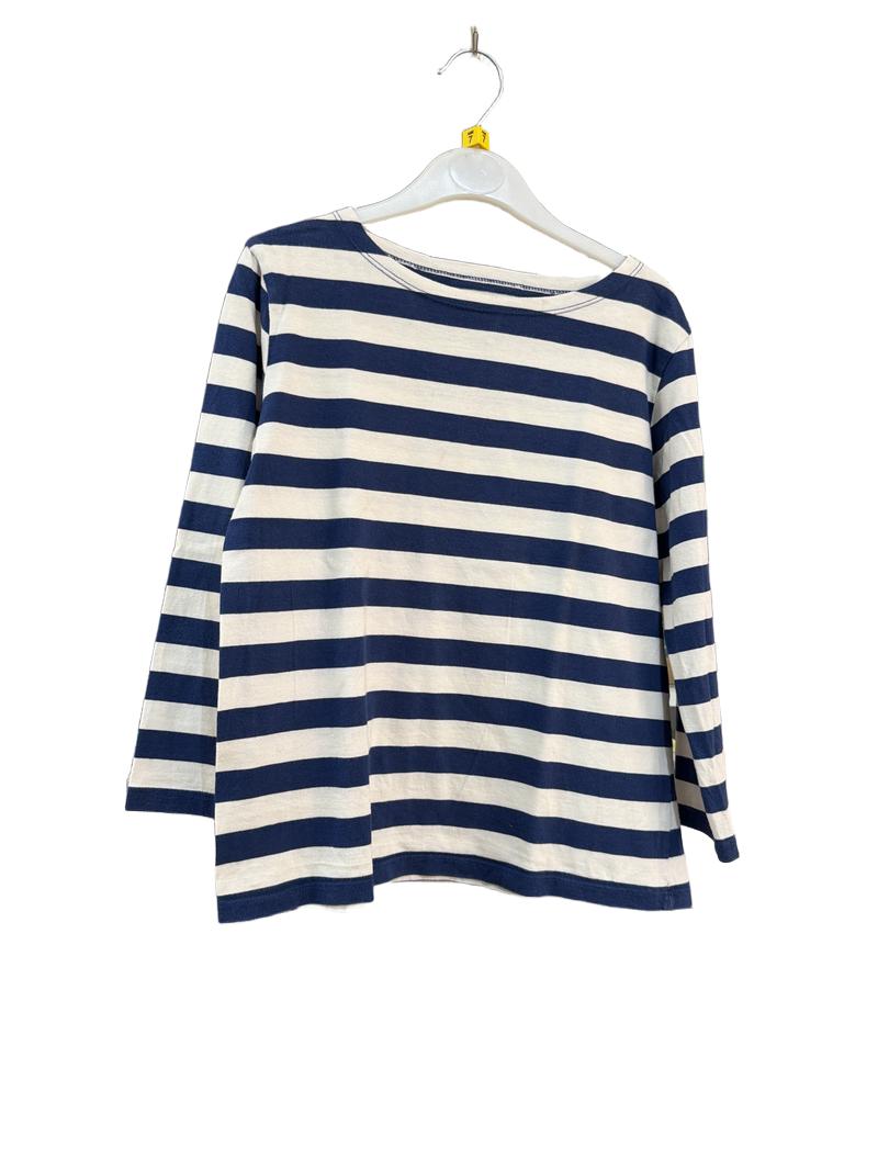 Preloved SeaSalt - Blue White Stripe Long-sleeved Shirt (7-8y)