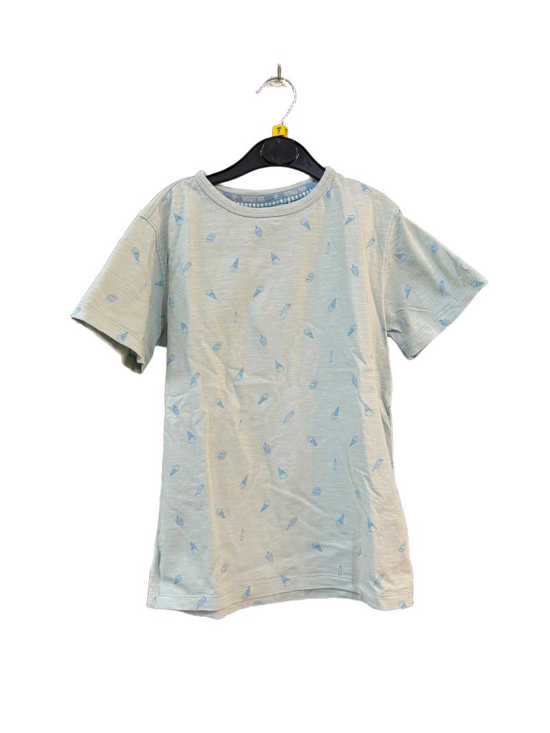 Preloved Fatface - Green Ice Cream Print T Shirt (7-8y)