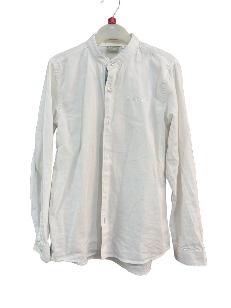 Preloved Ted Baker - White Banded/Grandad Collar Shirt (10-11y)