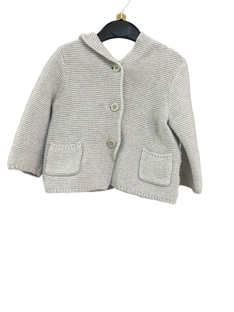 Preloved Baby Gap - Grey Bunny Hood Knit Cardigan.. (6-12m)