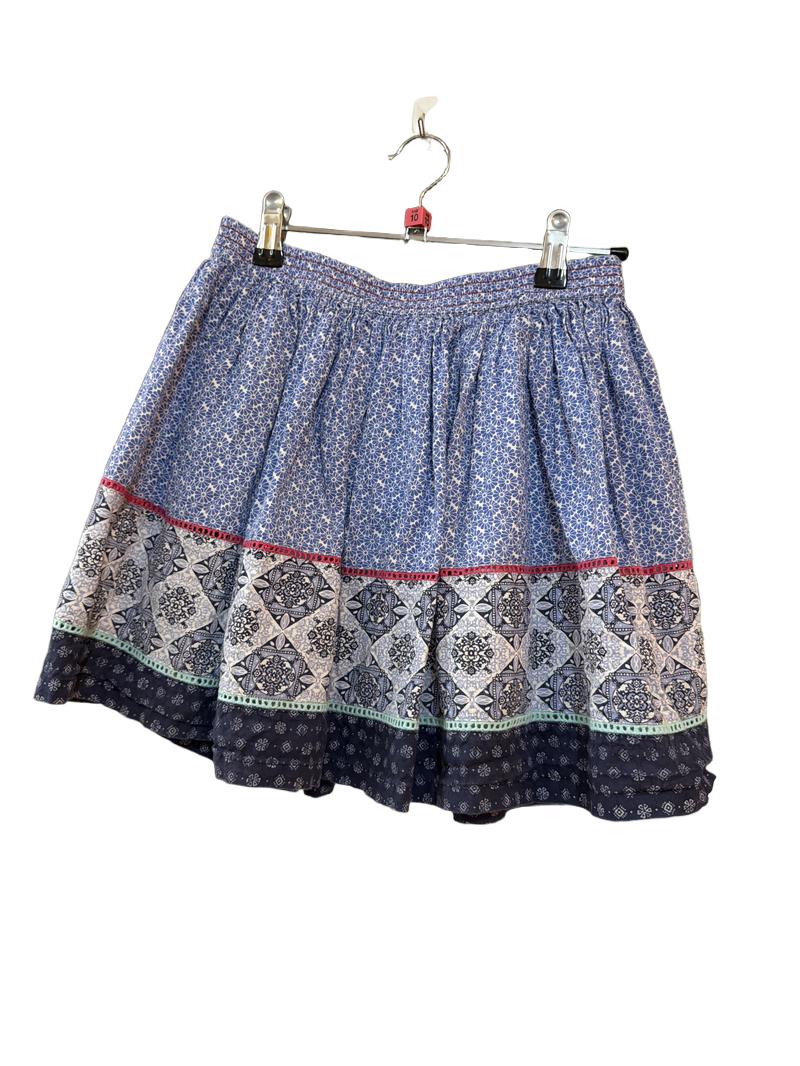 Preloved Fatface - Blue White Print Skirt (10-11y)