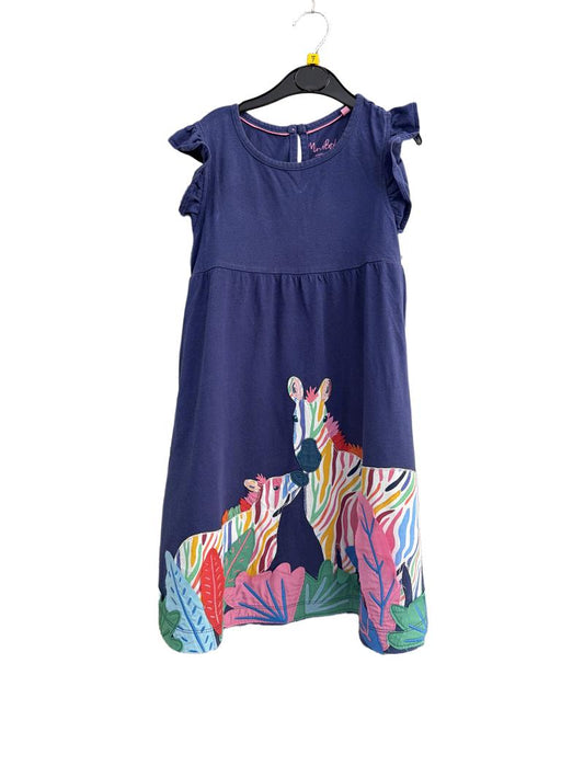 Preloved Mini Boden - Blue Zebra Appliqué Dress (7-8y)