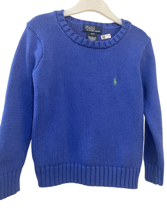 Preloved Polo Ralph Lauren - Blue Knit Jumper (4-5y)