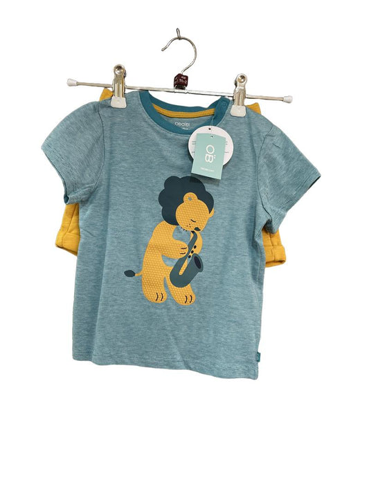 Preloved Obaibi - Blue Yellow Lion T Shirt Shorts Set, NEW With Tags (18-24m)