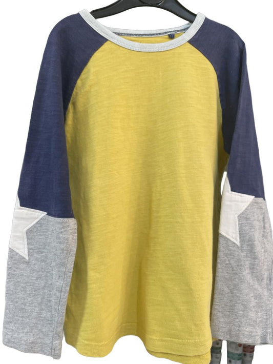 Preloved Boden - Yellow Navy Raglan Sleeve Long-sleeved T Shirt (7-8y)