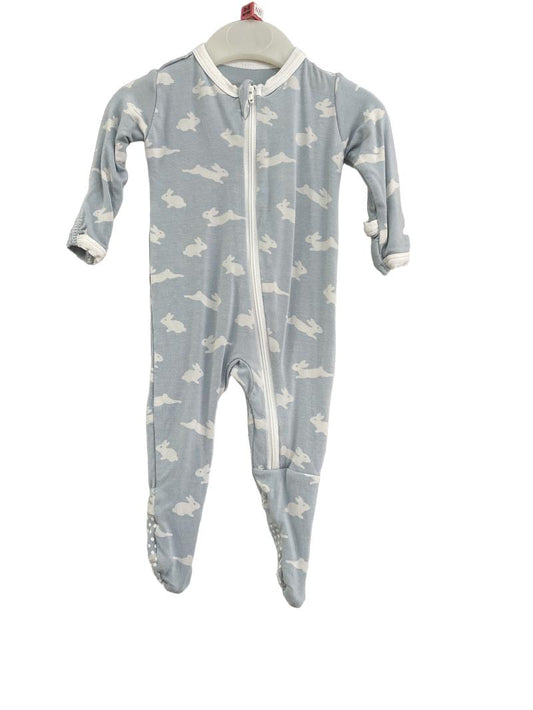 Preloved KicKee - Light Blue Sleepsuit With Bunnies. (Newborn)