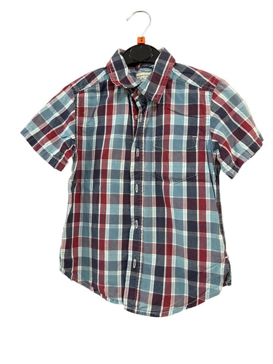 Preloved Place - Red Blue Check Short-sleeved Shirt (4-5y)