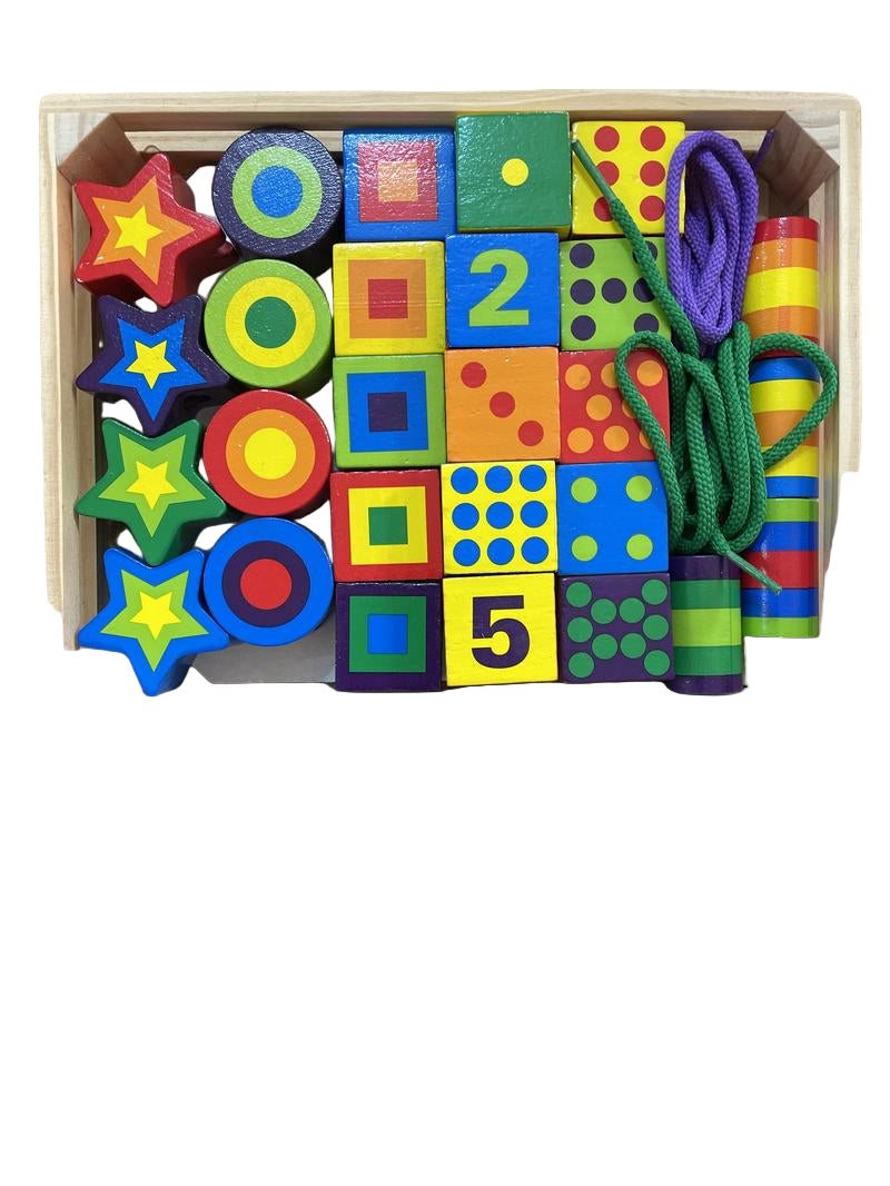 Preloved Toys - Wooden Lacing Beads Set - Melissa & Doug