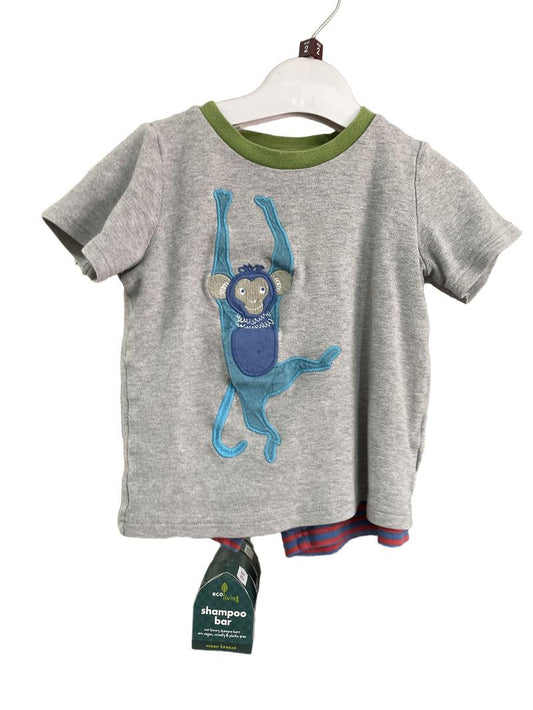 Preloved John Lewis - Grey / Blue Monkey Short Pyjamas (2-3y)