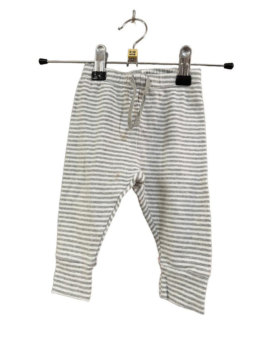 Preloved Baby Gap - Gray White Stripe Leggings (6-12m)
