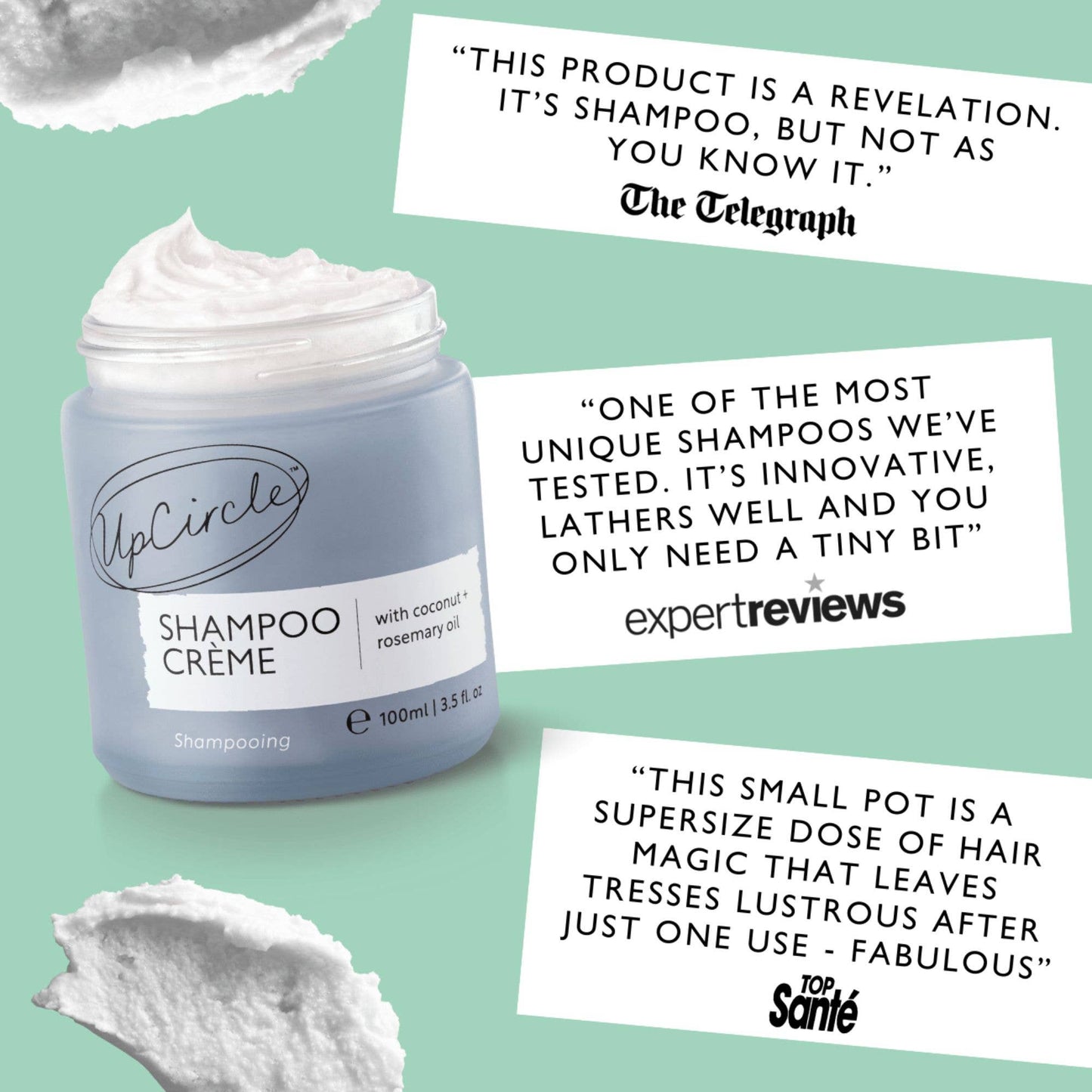 Vegan Refillable Shampoo Crème with Coconut + Grapefruit Oil