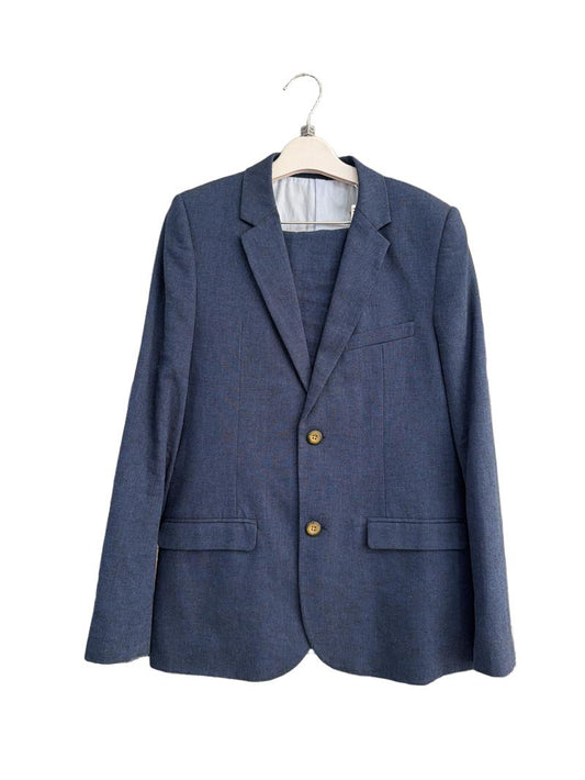 Preloved Marks & Spencer - Navy Linen Suit Blazer And Trousers (12-13y)