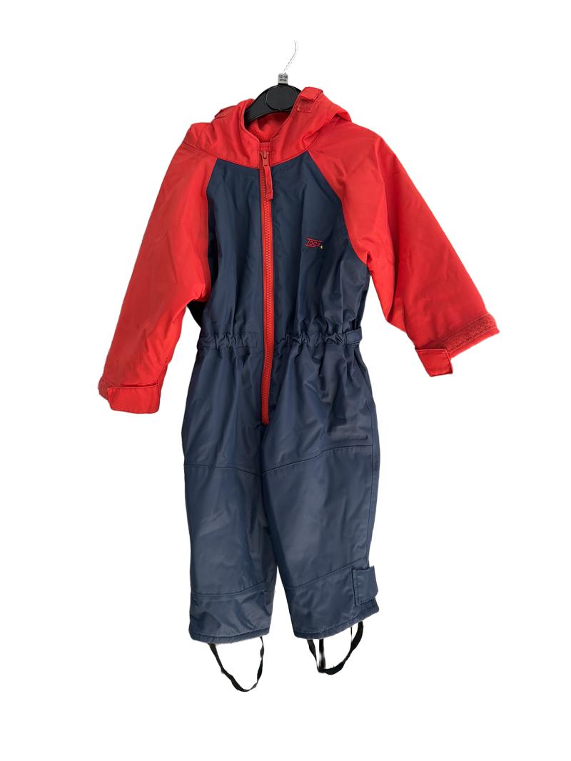 Preloved PlayTogs - Red And Navy Fleece-lined Rain Suit. (12-18m)
