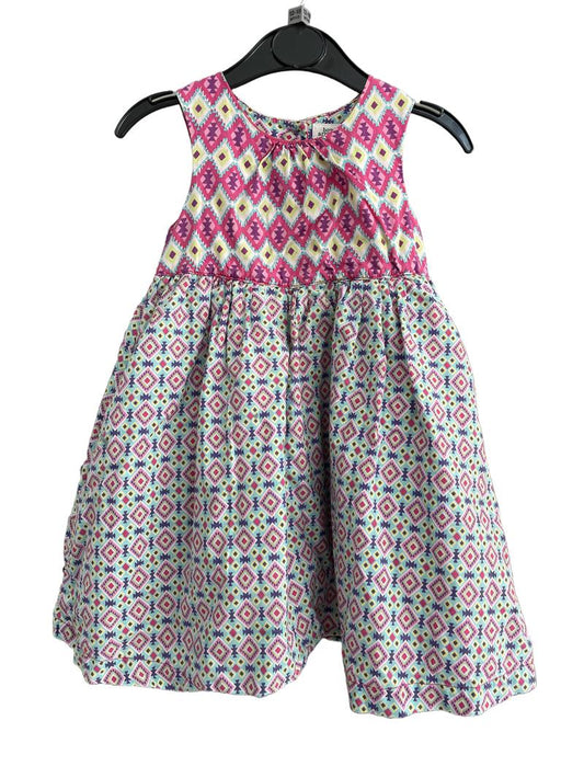 Preloved Bows & Arrows - Pink Multicolour Geometric Sleeveless Dress (12-18m)