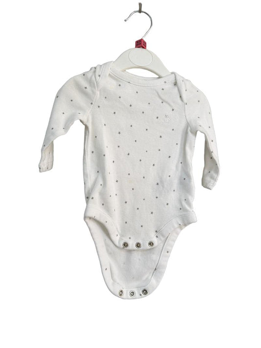 Preloved Baby Gap - White Star Long-sleeved Bodysuit (0-3m)