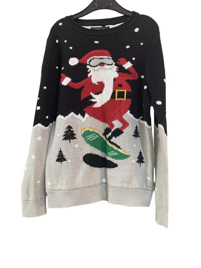Preloved Next - Santa Snowboarding Christmas Jumper. (8-9y)