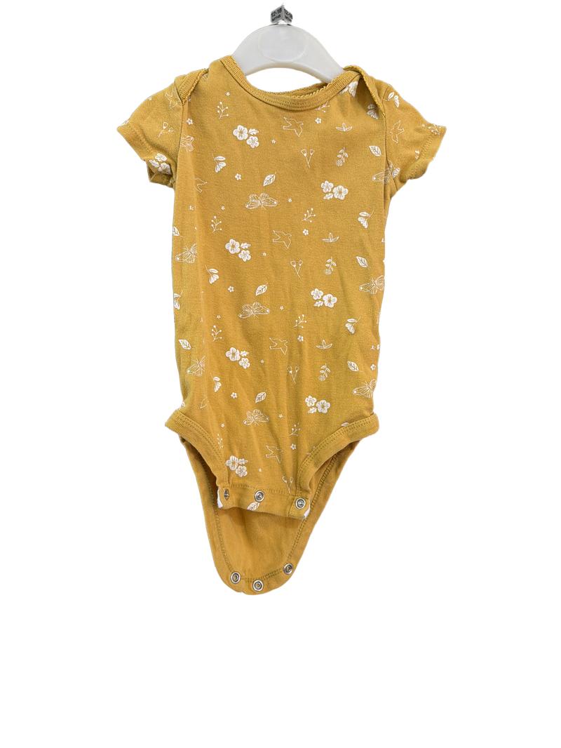 Preloved Carter's - Yellow Floral Print Short-sleeved Bodysuit (12-18m)