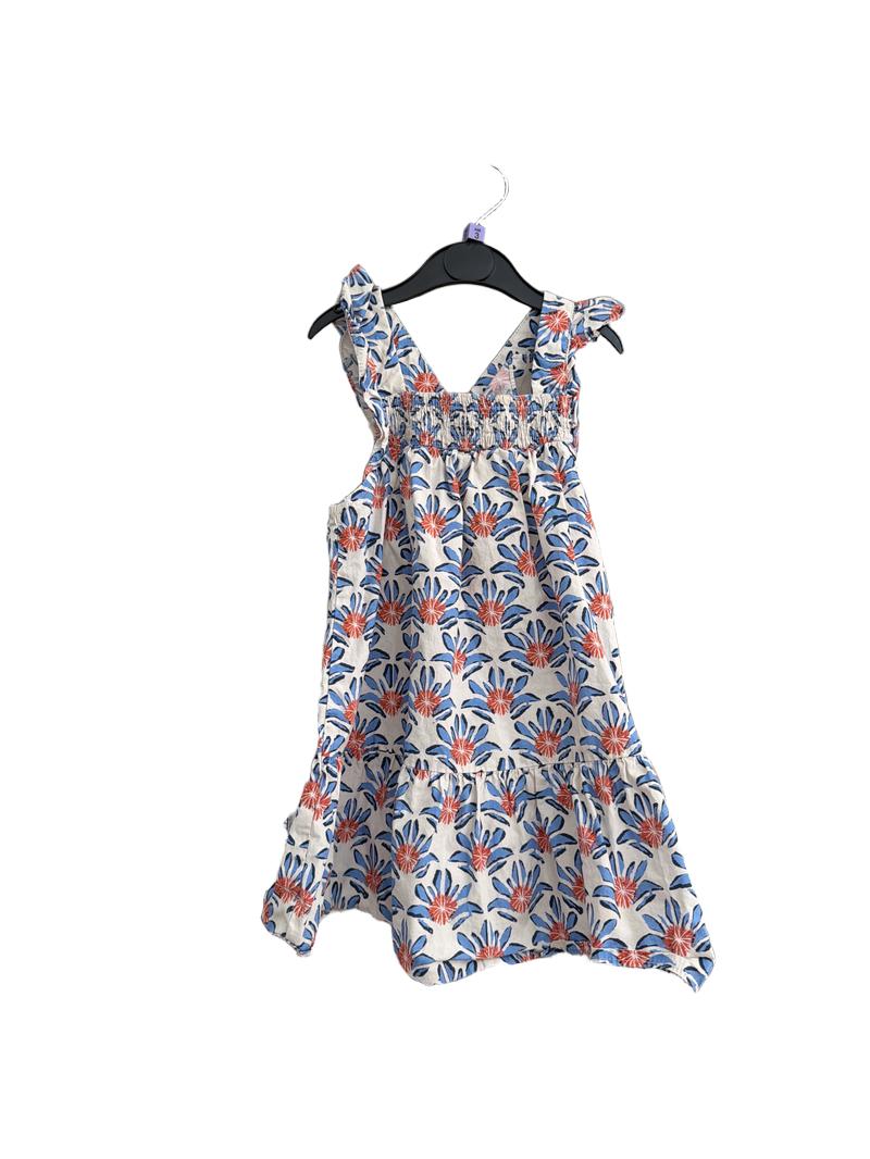 Preloved Zara Kids - Blue Red Print Lightweight Sundress, 104 Cm (3-4y)