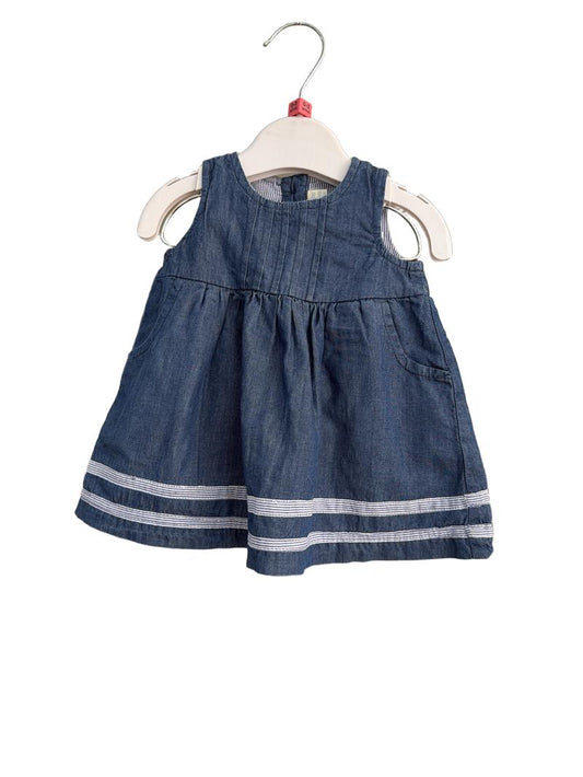 Preloved Jojo Maman Bebe - Denim Pinafore And Bloomers (0-3m)