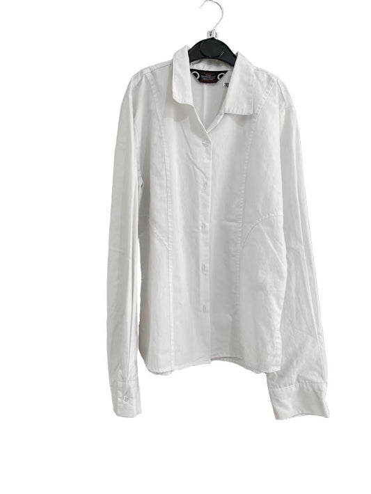 Preloved Schoolblazer - White Long-sleeved School Uniform Shirt, 30" (9-10y)