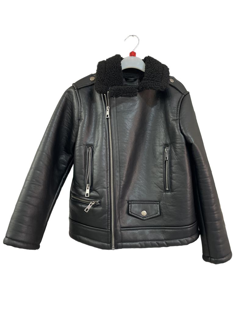 Preloved Zara - Black Bomber Motorcycle Jacket (8-9y)