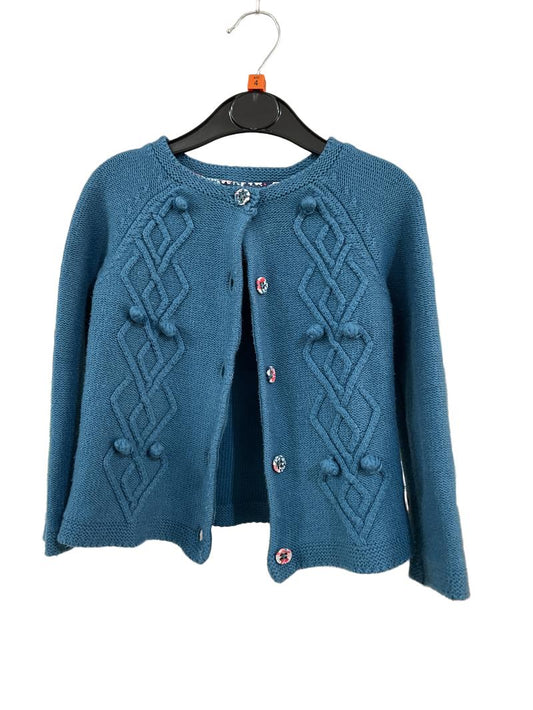 Preloved Sergent Major - Turquoise Blue Knit Cardigan (4-5y)