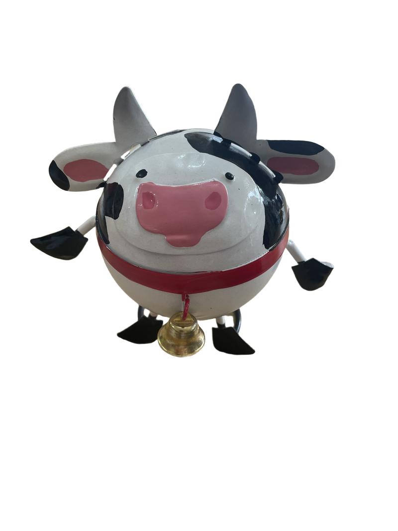 Preloved Toys - Metal Indoor/Outdoor Cow With Bell. - Unknown Brand