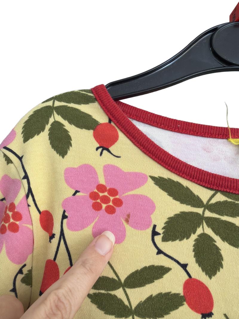 Preloved Duns - Yellow Pink Floral Pattern Long-sleeved Dress (8y)