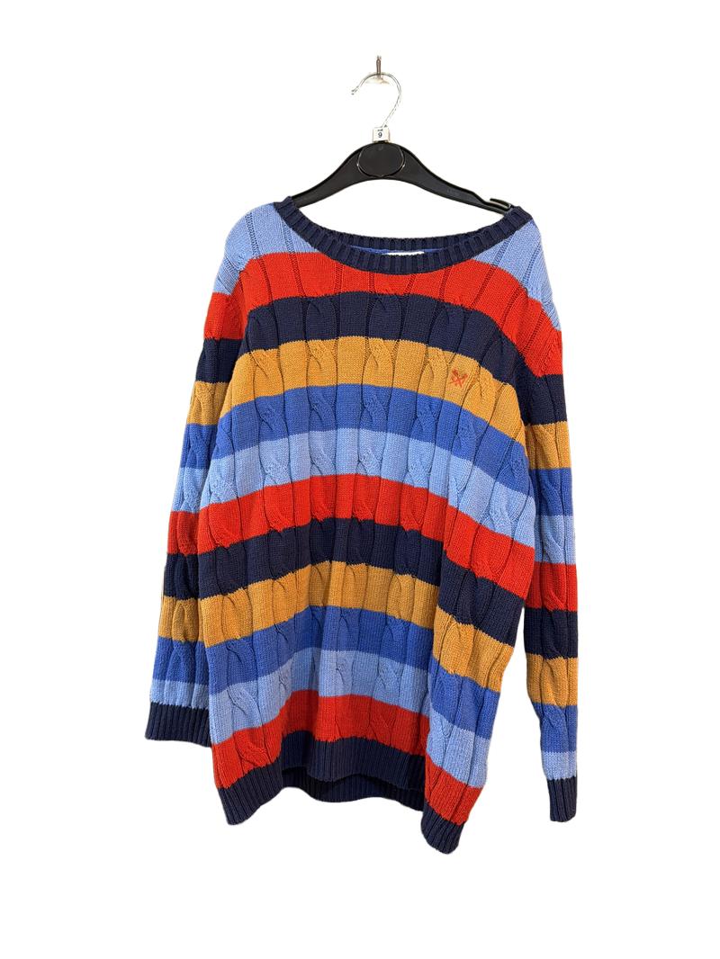 Preloved CCC Kids - Crew Clothing Company - Multicolour Striped Cable Knit Jumper (9-10y)