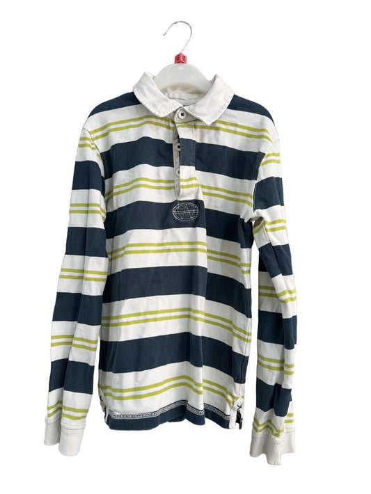 Preloved John Lewis - Green White Stripe Rugby Shirt (10-11y)