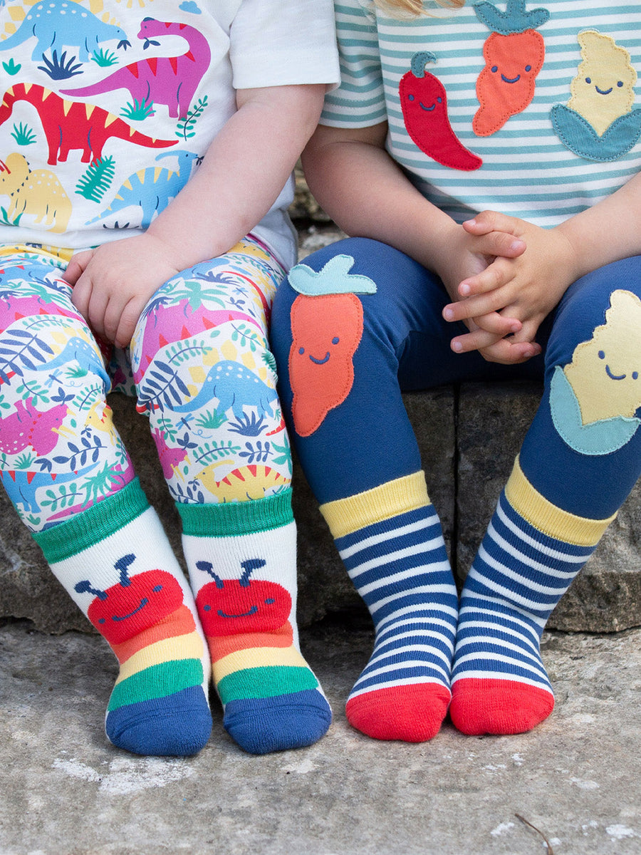 Kite Caterpillar Grippy Socks Red